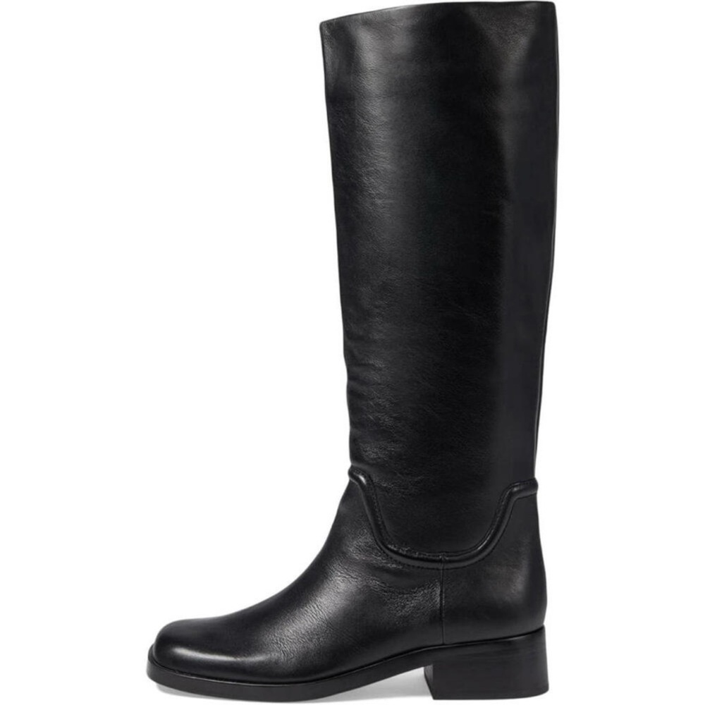 Vince Dani Knee High Heeled Knee Leather Riding Boots in Black Size 7